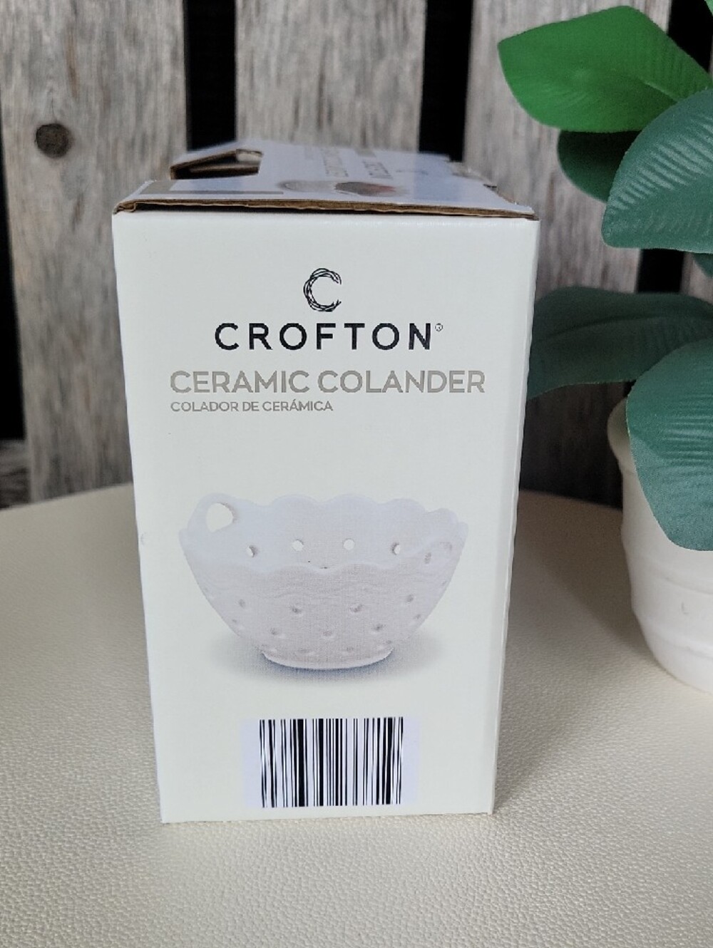 Crofton White Ceramic Colander Bowl